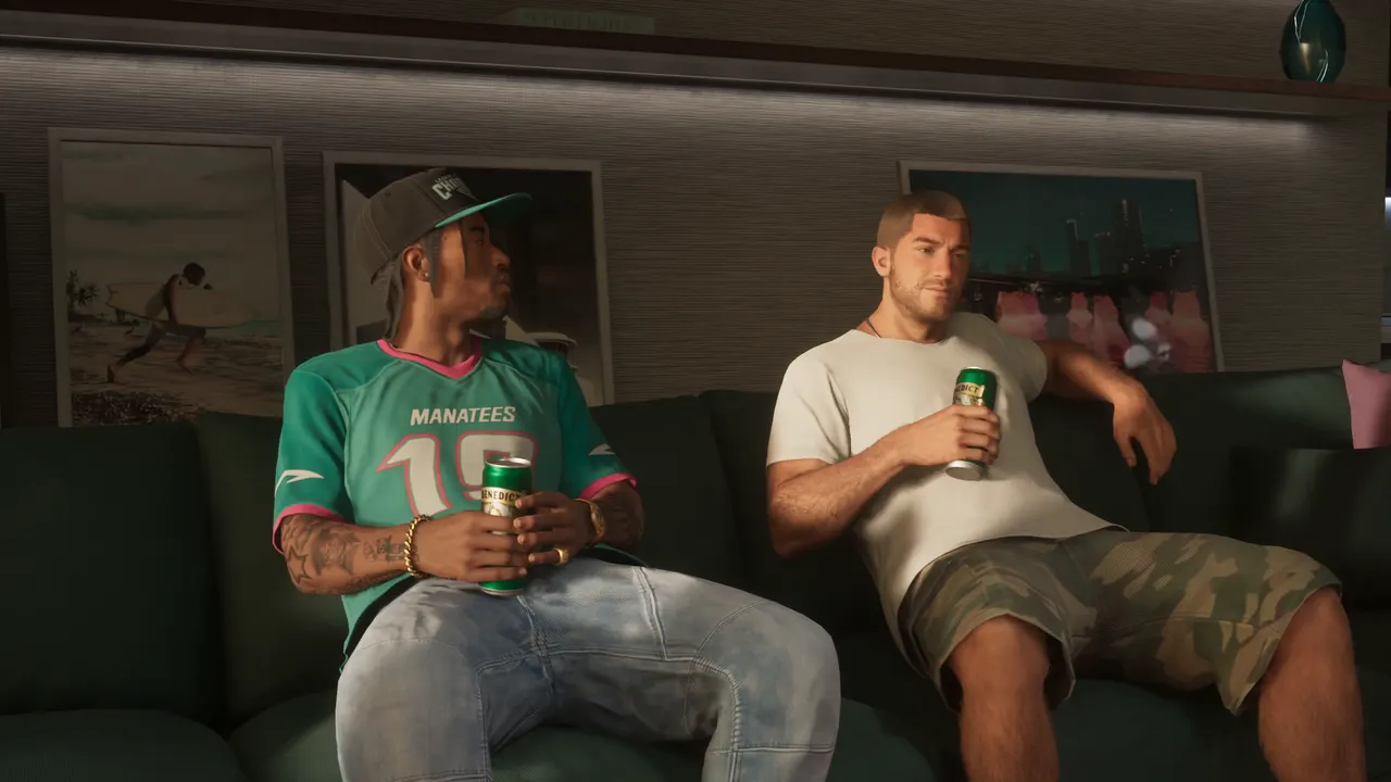 Jason Duval and Dre'Quan Priest in a frame from Grand Theft Auto VI: An Extended Look